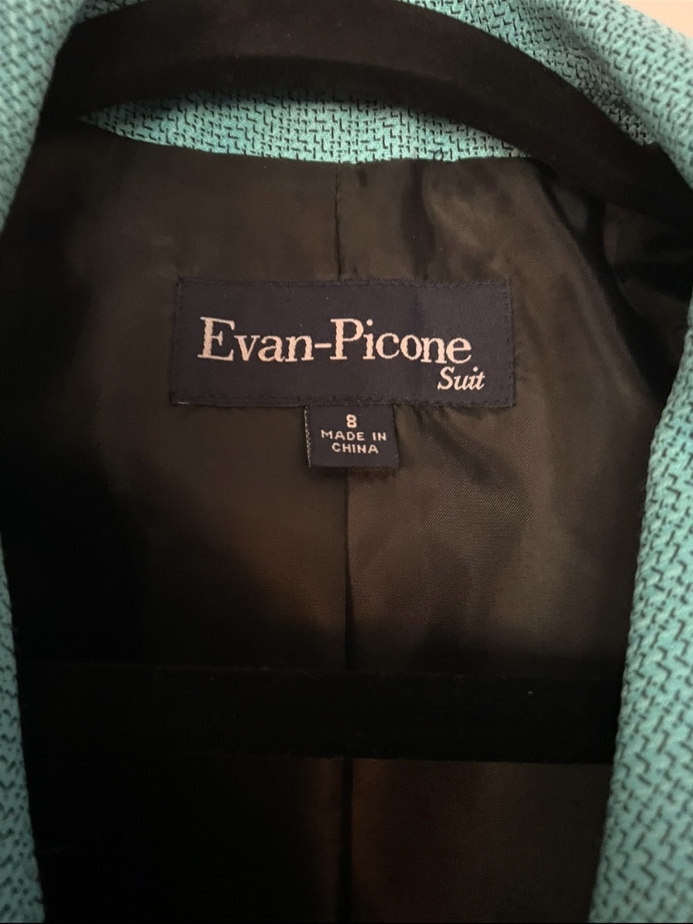 Vintage Evan-Picone Teal Notch Collar Blazer - Picture 6 of 14